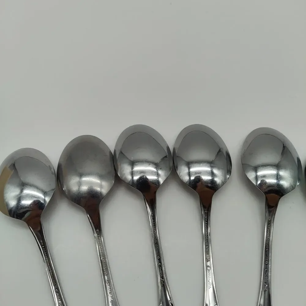 9X Tbsp Oneida Wm Rogers Mansfield Amadeus Table Spoons Stainless Steel